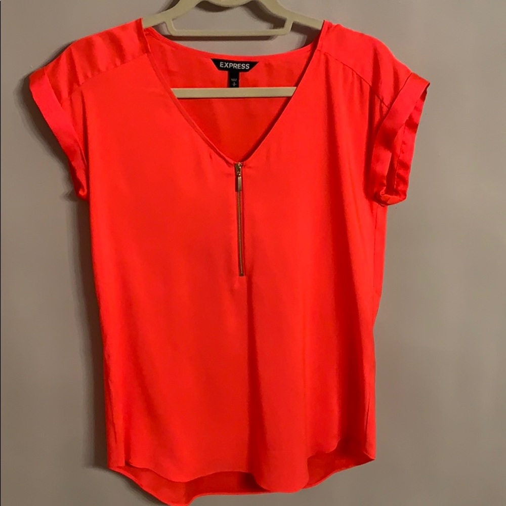 Express Neon Coral Blouse